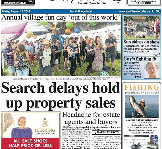 This week's Kingsbridge & Salcombe Gazette front page