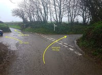 White lines in the wrong place send people up a private drive on the old Kingsbridge to Salcombe road