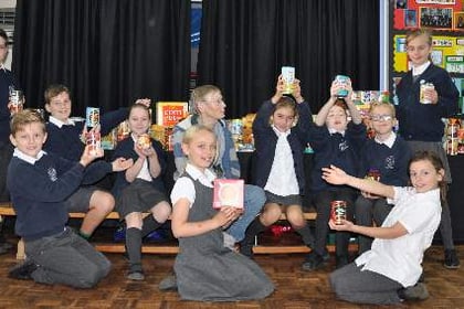 School's harvest bounty given to local food bank