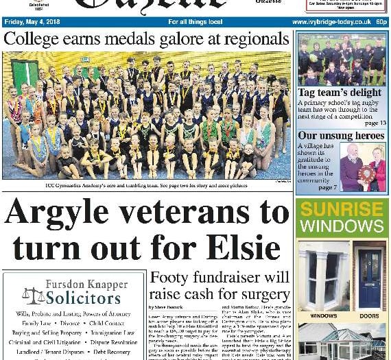 This weeks Ivybridge and South Brent Gazette front page