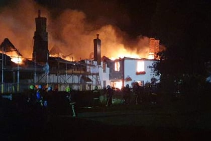 A huge fire has broken out in Stokenham