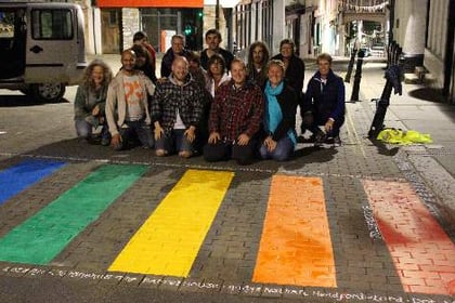 Rainbow crossing on road to success