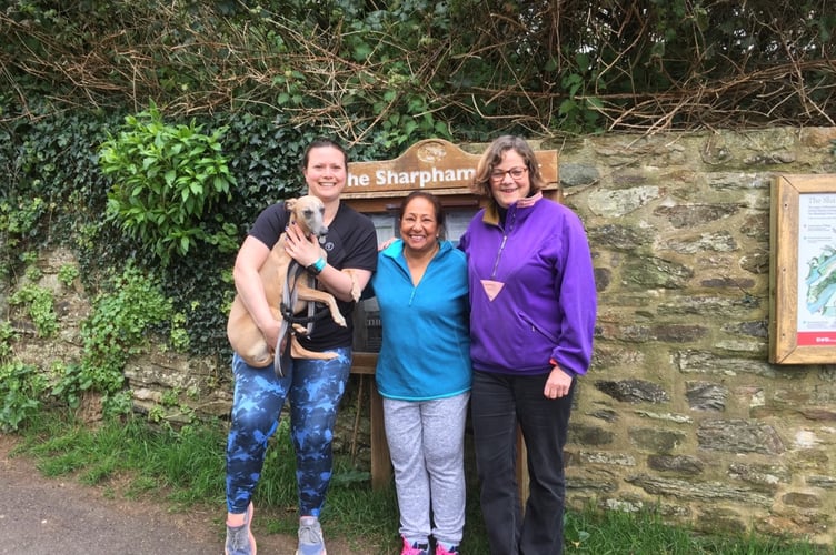 Pictured from left to right are Totnes Parkrun volunteers Samantha Froggatt, Katie Porkess and Sara Mills