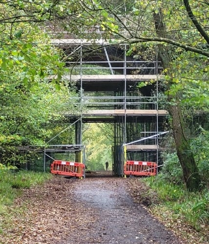 Castle Bridge during works.