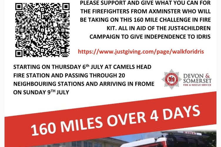 Crew Manager at Newton Abbot Fire Station Jordan Leaman said Firefighters across Devon have promised theyÕll support Axminster Firefighter Josh Moore and his fiance Sammy who are raising money to support their little boy boy, Idris.
Picture: Axminster Fire Station june 2023)