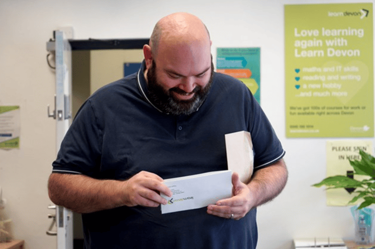 David Spelman collects his results 