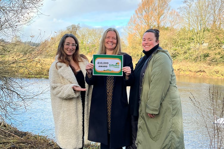 The Friends of the Dart receiving their grant from Nature Save Trust