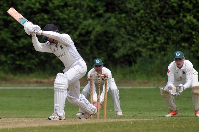 Devon Cricket League C Division West    Ashburton 1st XI  versus Cornwood 2nd XI. A 14 run win for Cornwood.  The bails go for Cornwood opener Josh Goodliffe courtesy of bowler Charlie Towers