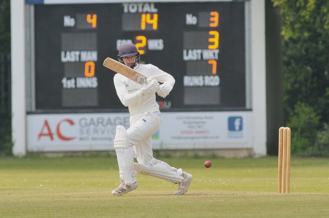 Devon Cricket League C Division West.    South Devon 1st XI  versus Ivybridge XI. Ivybridge batsman Zach Dunn