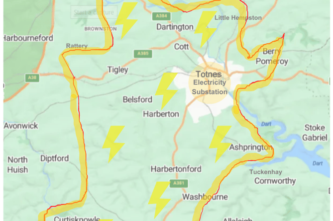 ELT Totnes Substation Area Map w Electricity