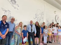 Artist designs beautiful murals for Dartmouth swimming pool