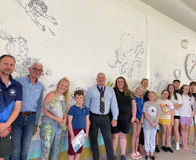 Artist designs beautiful murals for Dartmouth swimming pool