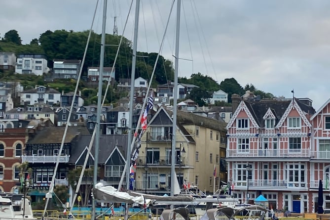 Three yachts moored alongside in Dartmouth