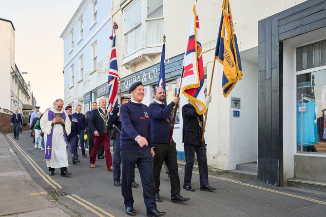 The parade through Salcombe. Photo Salcombe Town Council