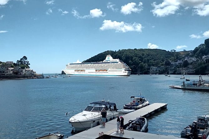 An artist’s impression of a large cruise ship docking in Dartmouth in a proposed new mooring point