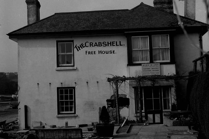 The Crabshell Inn 1956. Front of building with partially built beer garden.