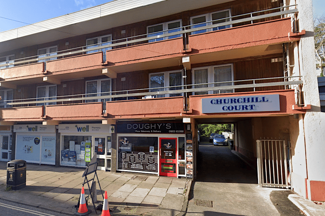 One of the break ins happened in Churchill Court, Brixham