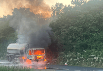 In Pictures: Milk tanker fire on A38 near Ivybridge