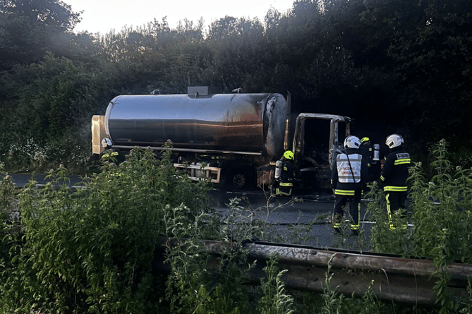 In Pictures: Milk tanker fire at A38 near Ivybridge  