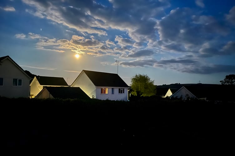 Mid Summers Night Full Moon in Ivybridge looking towards Whipples Cross, Westlake -  Colin Lennox-Jones