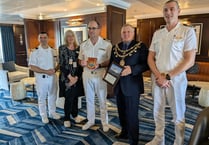 Mayor of Dartmouth welcomed aboard Oceana Nautica cruise ship