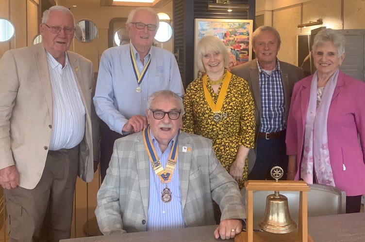 New President of Kingsbridge Rotary Club Alan Thorpe with his committee chairs