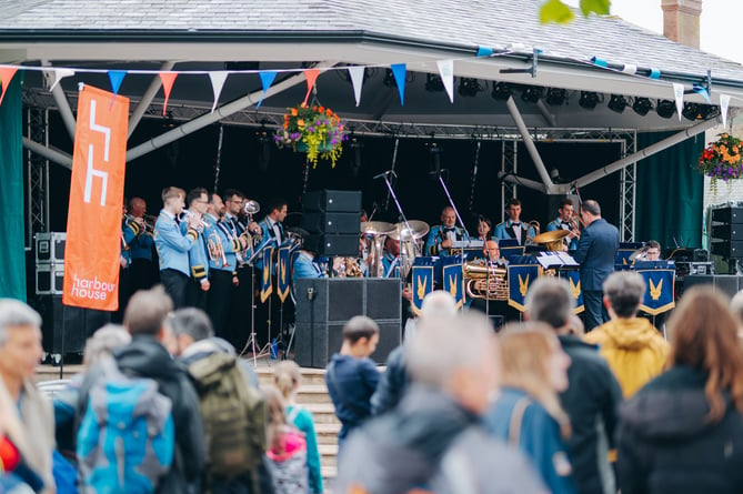 Harbour House Presents: Jeremy Deller’s Acid Brass. Kingsbridge Fair Week. 2024. Williams Fairey Band, supported by KNDS. Credit: Luke Frost.