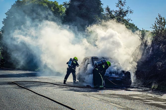 Firemen from Buckfastleigh and Ivybridge fire stations attended the scene