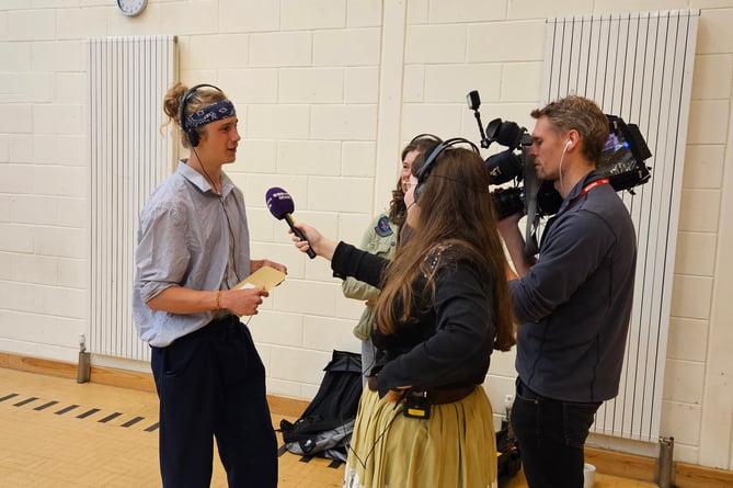 KCC student Milo being interviewed about his results