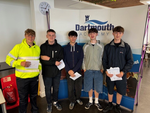 A group of lads get their results