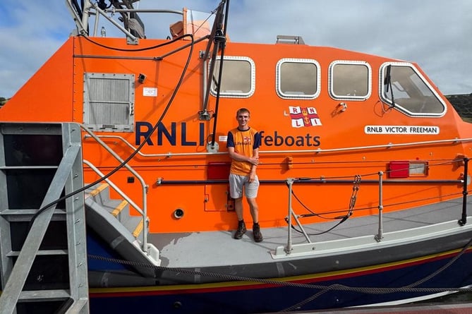 Tyler Hersey on board the RNLB Victor Freeman