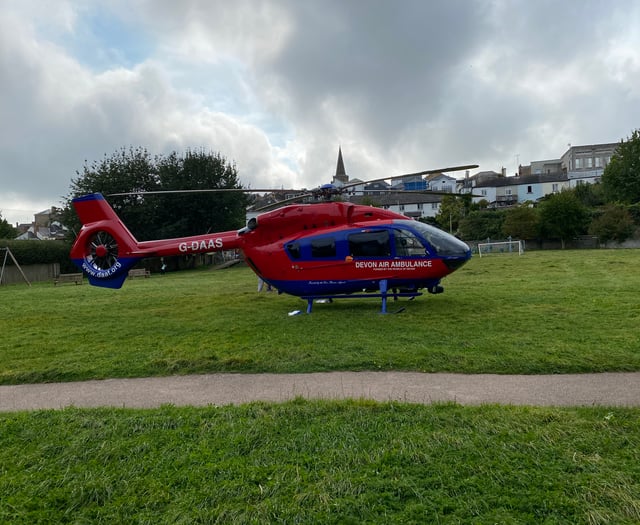 Air Ambulance lands in Kingsbridge