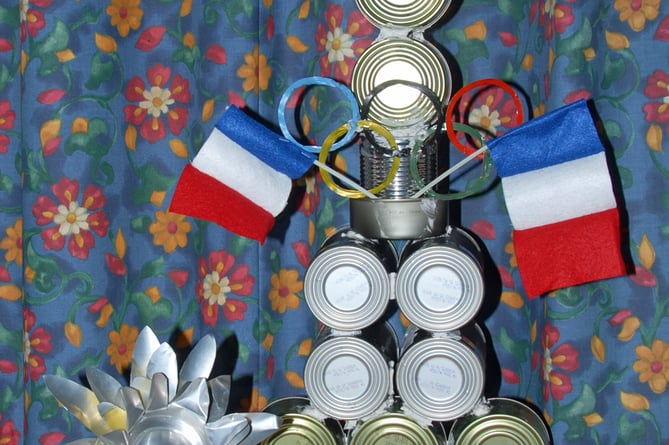 Tin can model of the Eiffel Tower