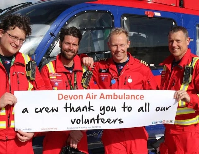 Devon Air Ambulance says thanks to volunteers and supporters