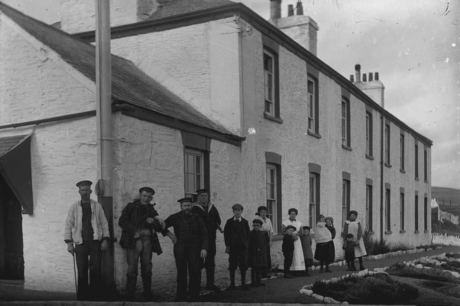 'Coastguards and families'. Hallsands