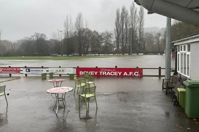 Bovey Tracey AFC under water