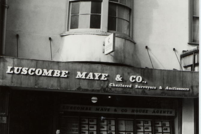 Luscombe Maye & Co. chartered surveyors and auctioneers. Previously a bank.  Fore Street, Kingsbridge