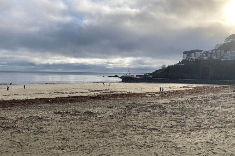 Looe's popular sandy beach