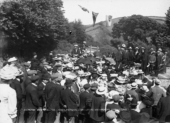  'Buckland New Wesleyan Church. Memorial stone laying Whit Monday June 18 1908'.