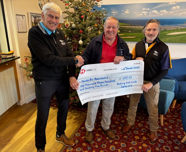 Latest Devon Air Ambulance donation from Bigbury GC