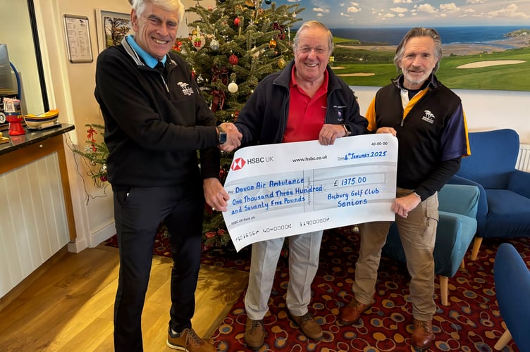 Bigbury GC make donation to Devon Air Ambulance